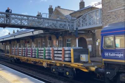 image showing a large yellow on-track machine