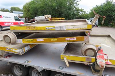 image showing a large yellow on-track machine