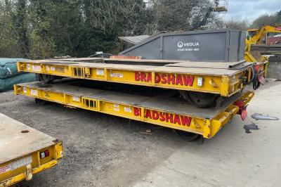 image showing a large yellow on-track machine
