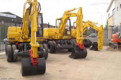 image showing a large yellow on-track machine