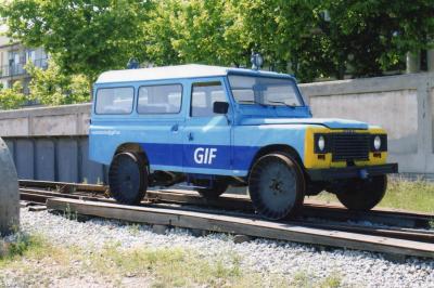 image showing a large yellow on-track machine