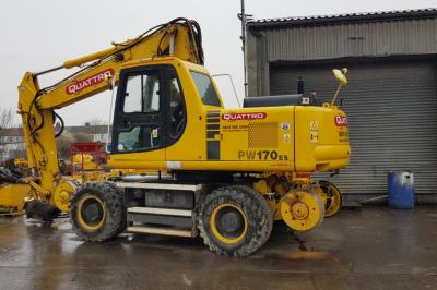 image showing a large yellow on-track machine