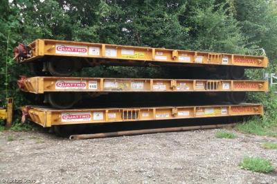 Photo of Quattro trailers 608 (top), 115 (middle) and 609 (bottom) at Chillham