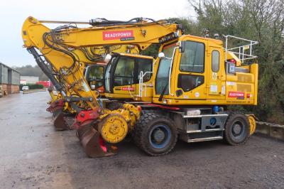 image showing a large yellow on-track machine