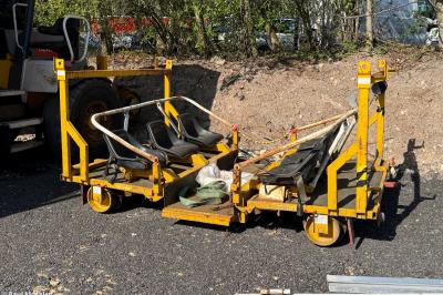 image showing a large yellow on-track machine
