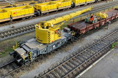 Photo of SBB Kirow 10T crane - 99 85 92 19 003-2 at Muttenz Yard, Switzerland