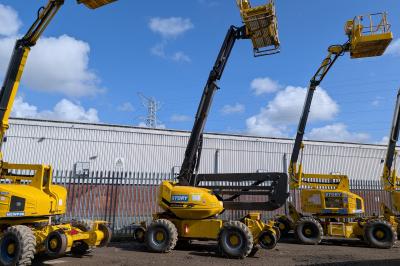 image showing a large yellow on-track machine
