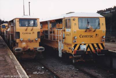 image showing a large yellow on-track machine